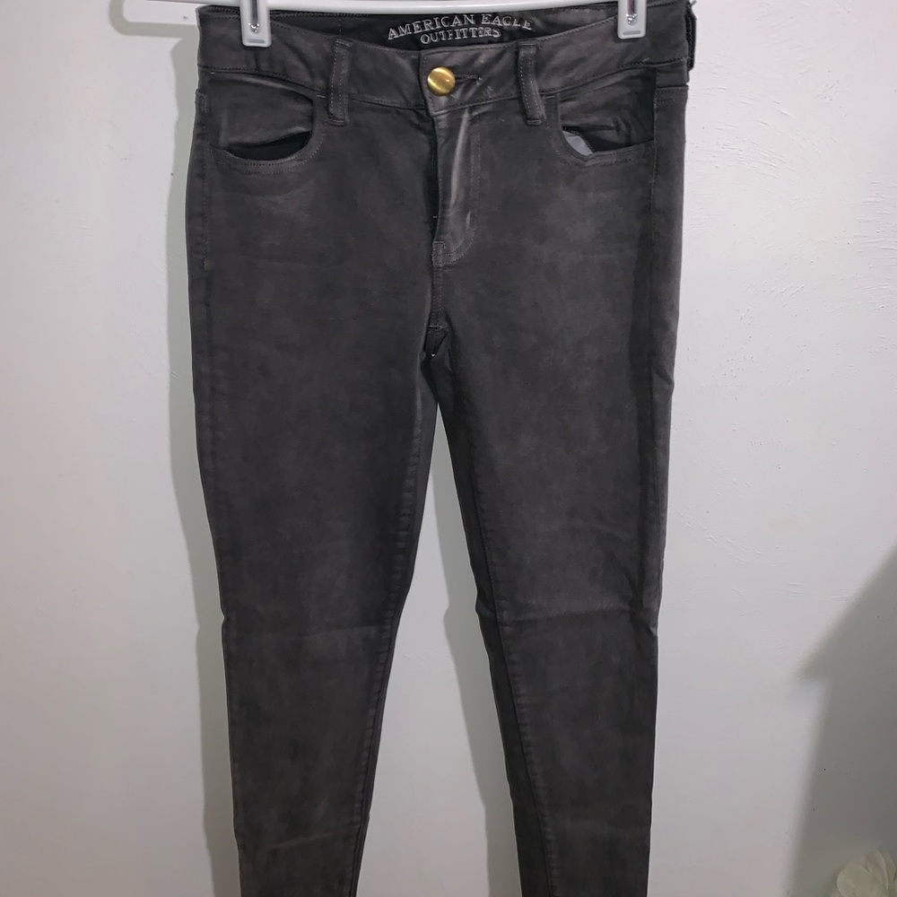 American Eagle grey skinny jeans